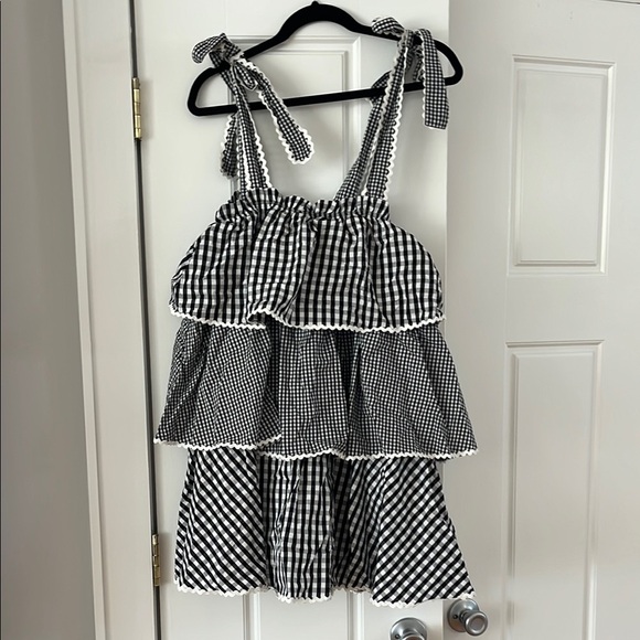 NWT TUCKERNUCK X HYACINTH HOUSE gingham Donna dress XS - Picture 2 of 8